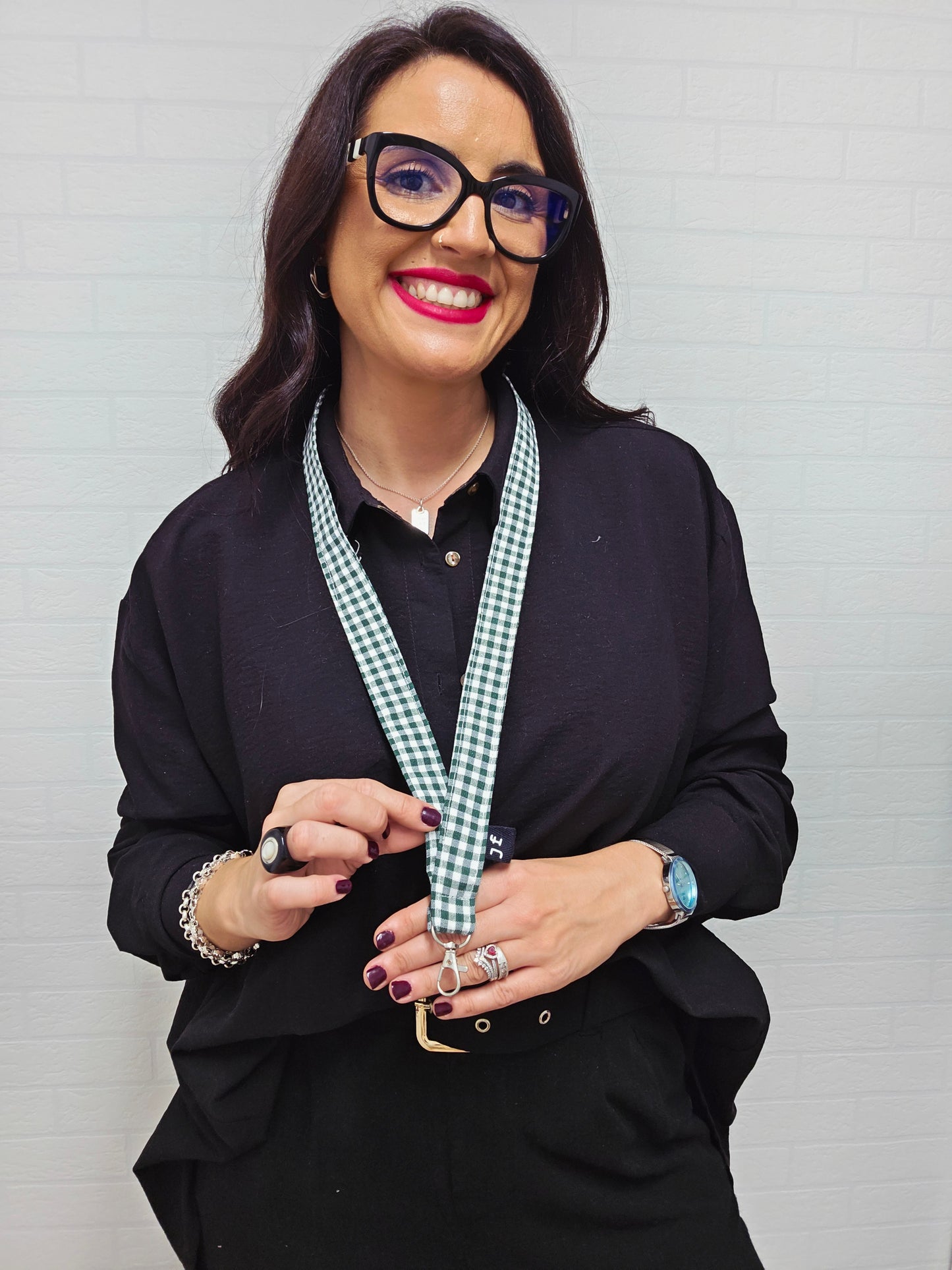 LANYARD VICHY VERDE BOTELLA