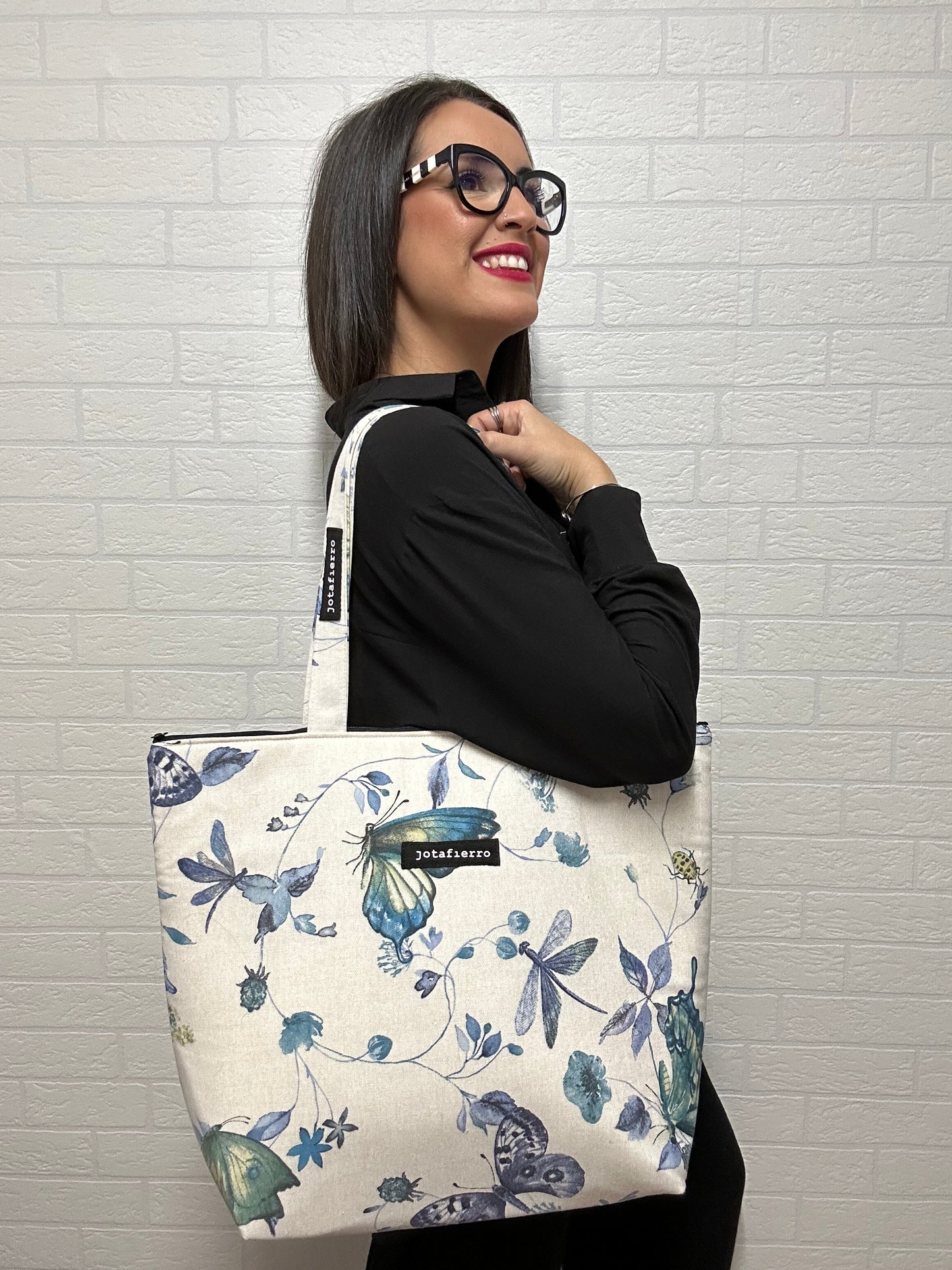 TOTE BAG MARIPOSAS CREMALLERA