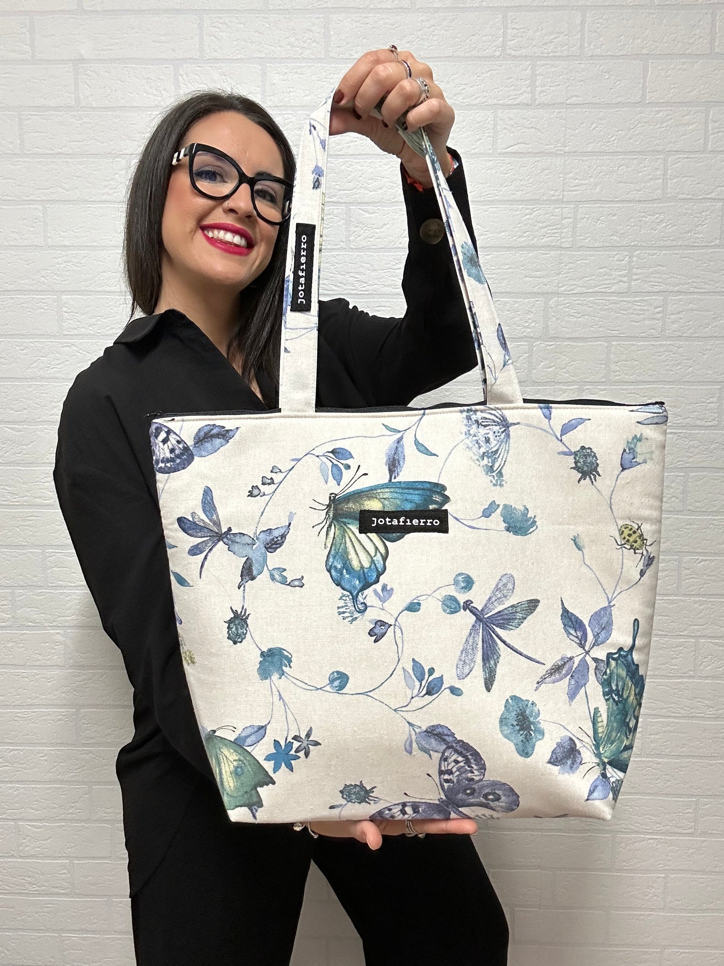 TOTE BAG MARIPOSAS CREMALLERA