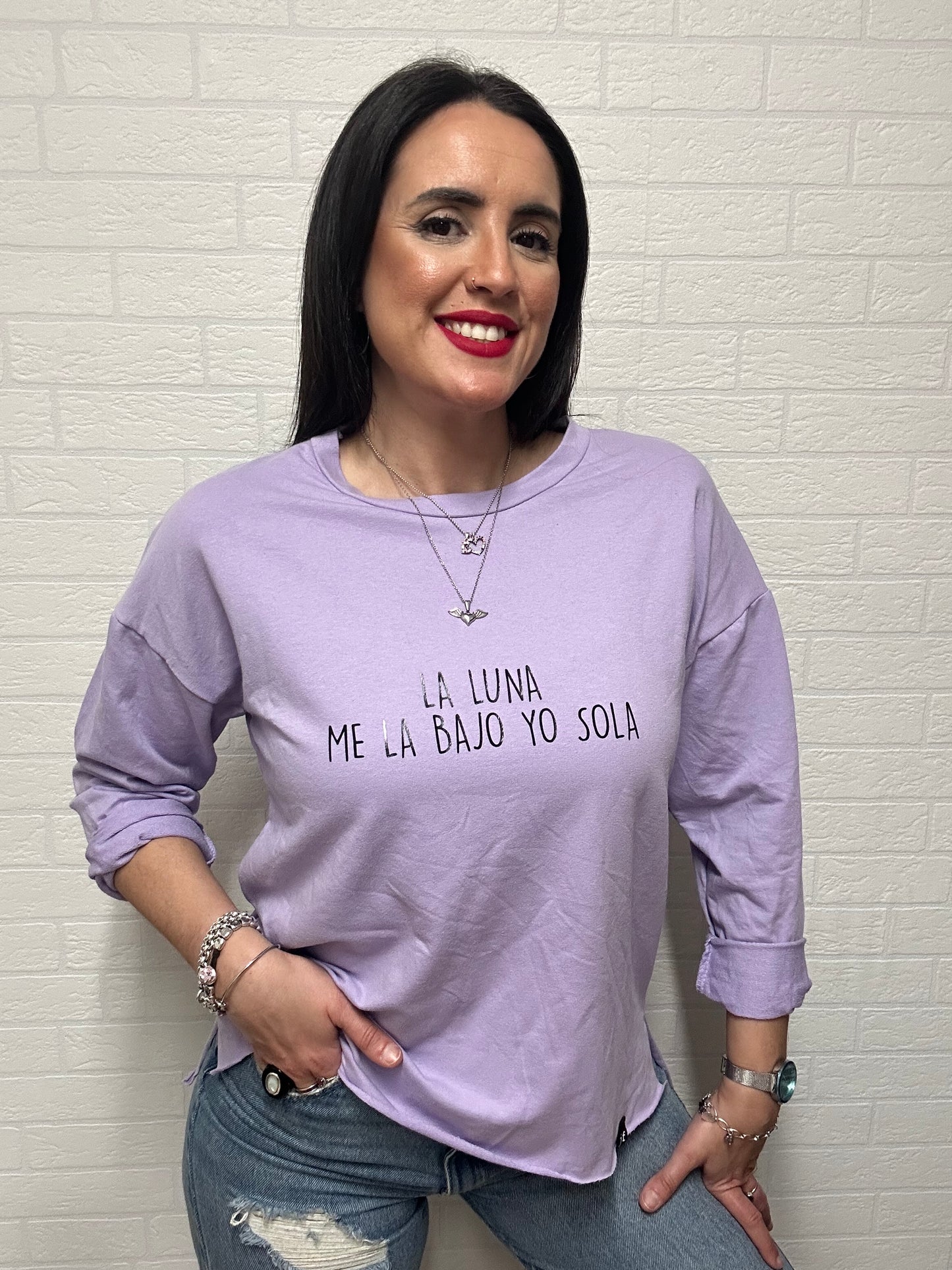 SUDADERA LA LUNA -APERTURA/MALVA