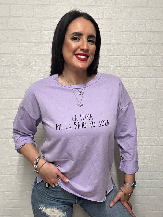 SUDADERA LA LUNA -APERTURA/MALVA