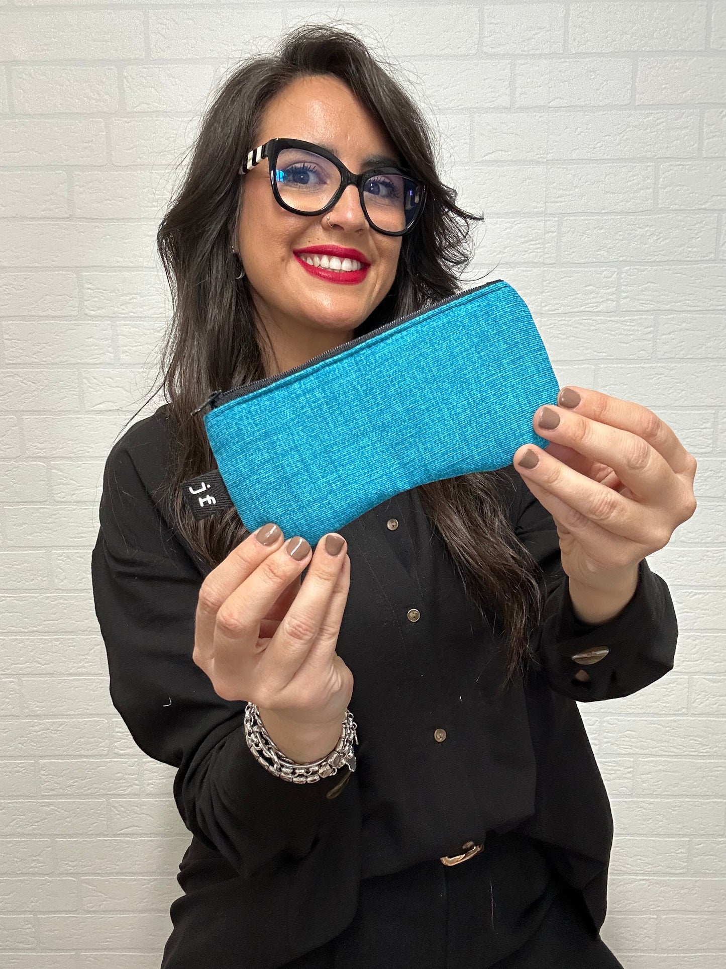 FUNDA DE GAFAS AZUL CYAN