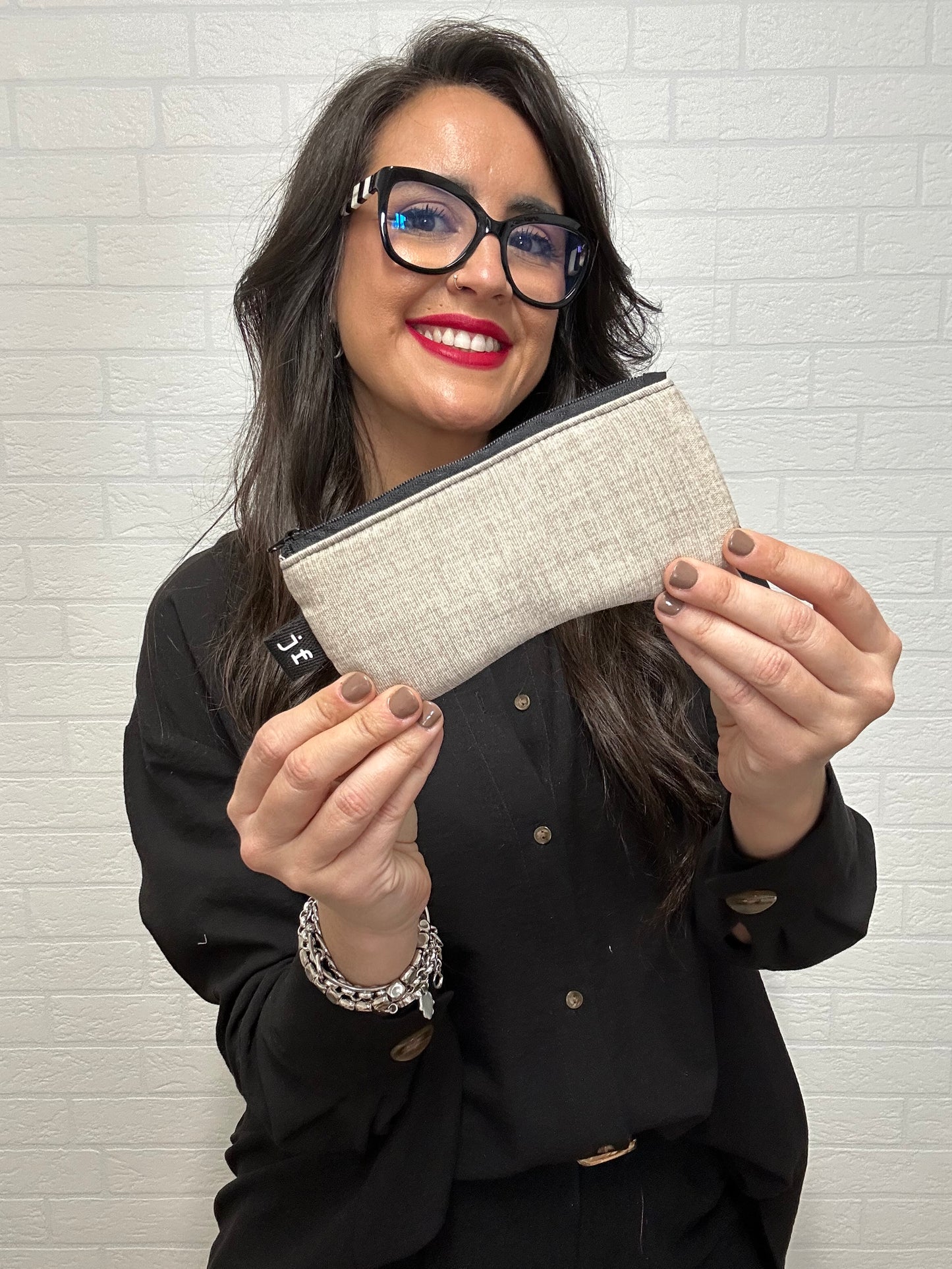 FUNDA DE GAFAS BEIGE TOPO
