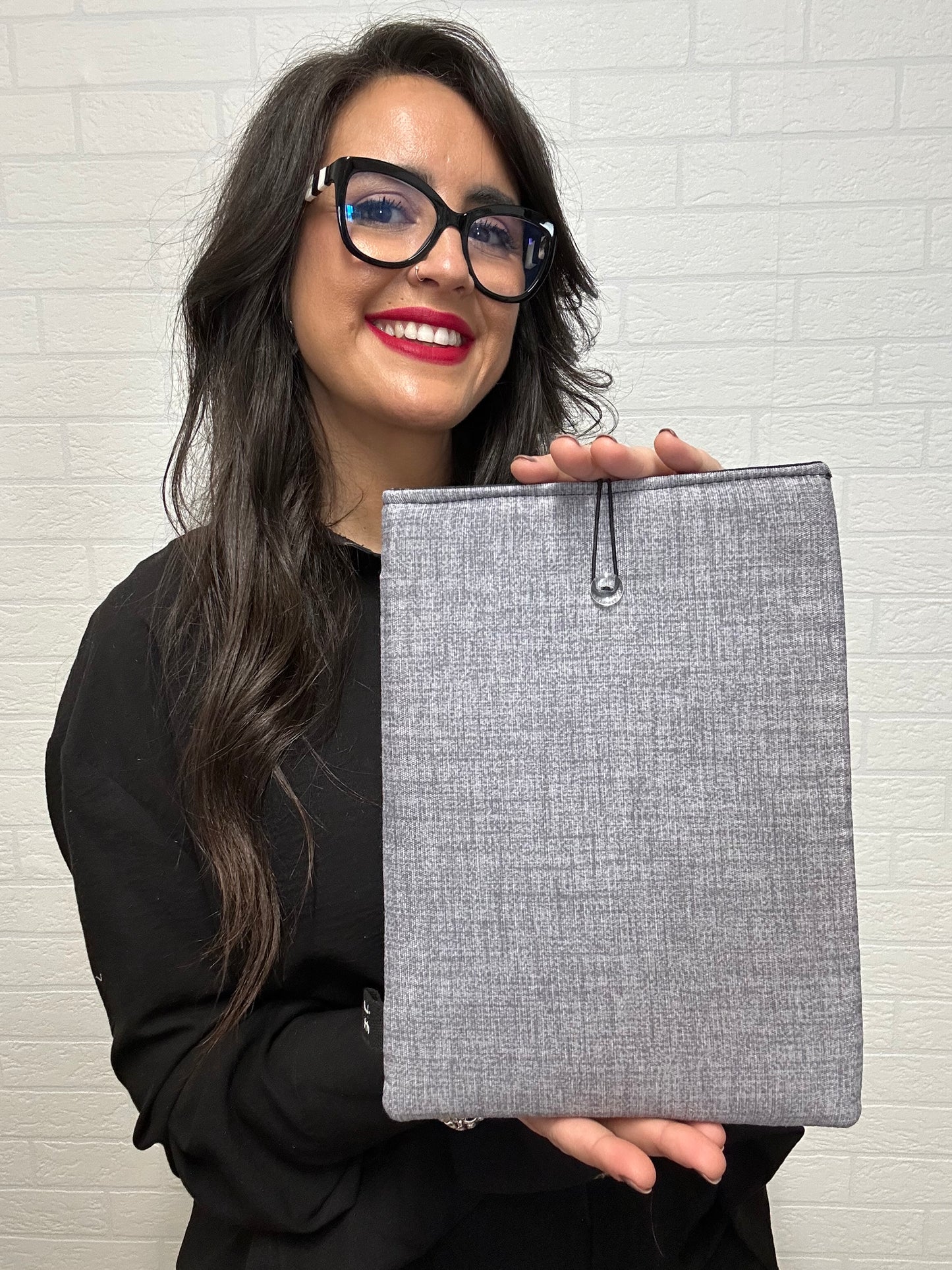 FUNDA DE LIBRO GRIS PERLA