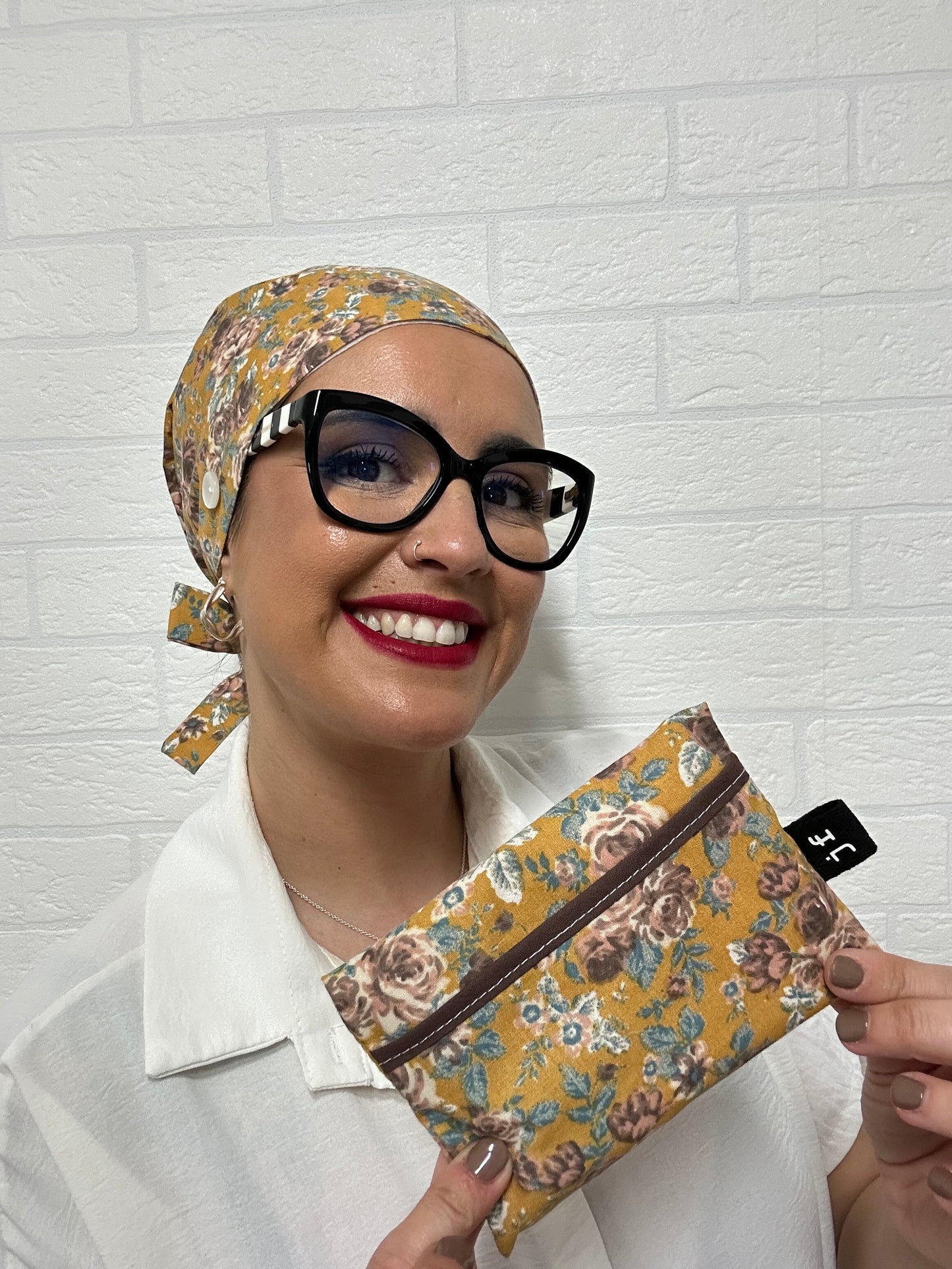 GORRO SANITARIO -FLORES MOSTAZA