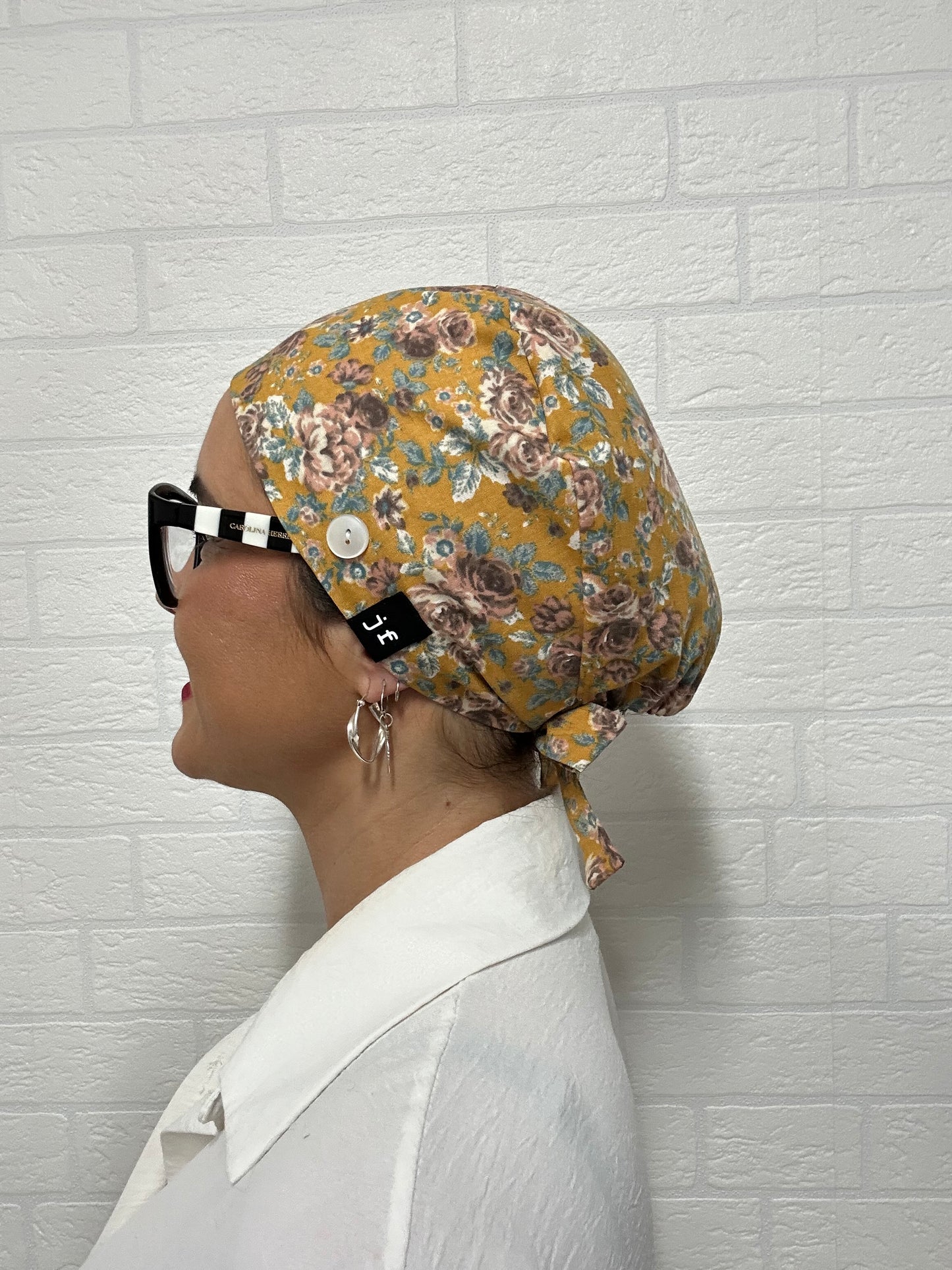 GORRO SANITARIO -FLORES MOSTAZA