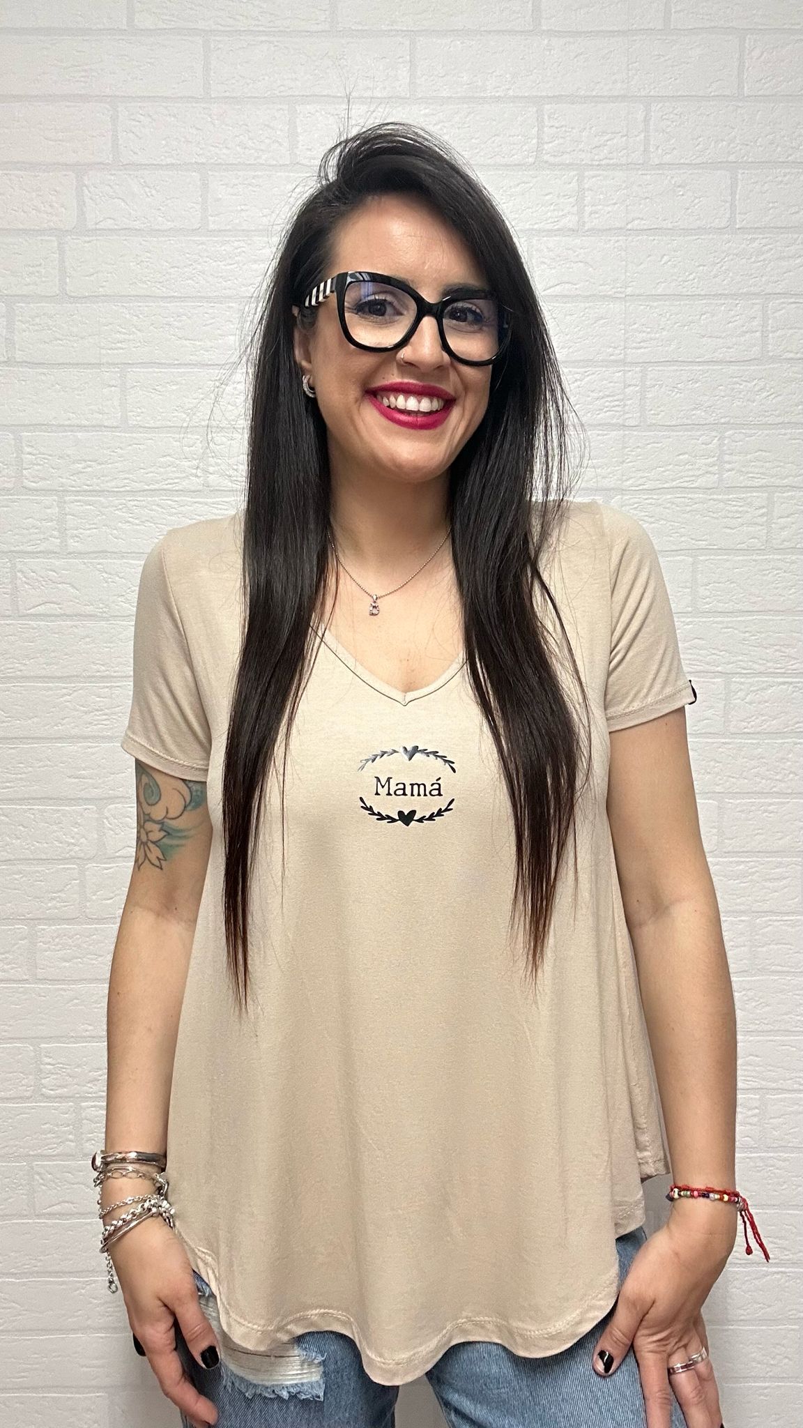 CAMISETA MAMÁ BEIGE
