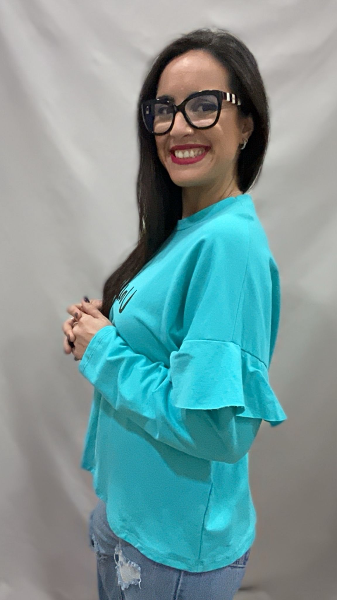 SUDADERA VALIENTE VOLANTE TURQUESA L/XL