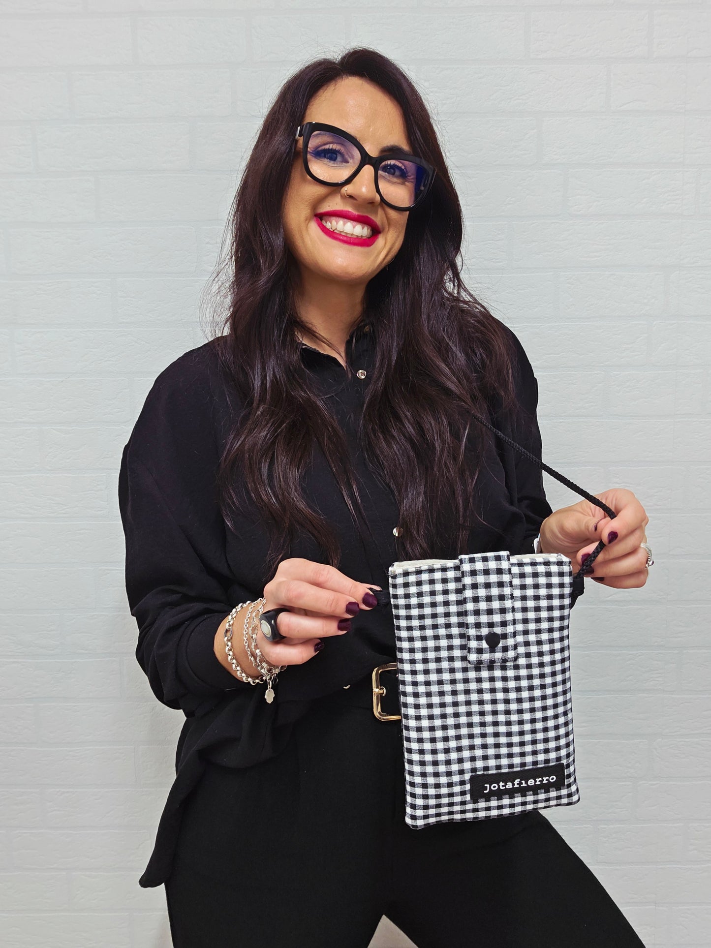 FUNDA MÓVIL VICHY NEGRO