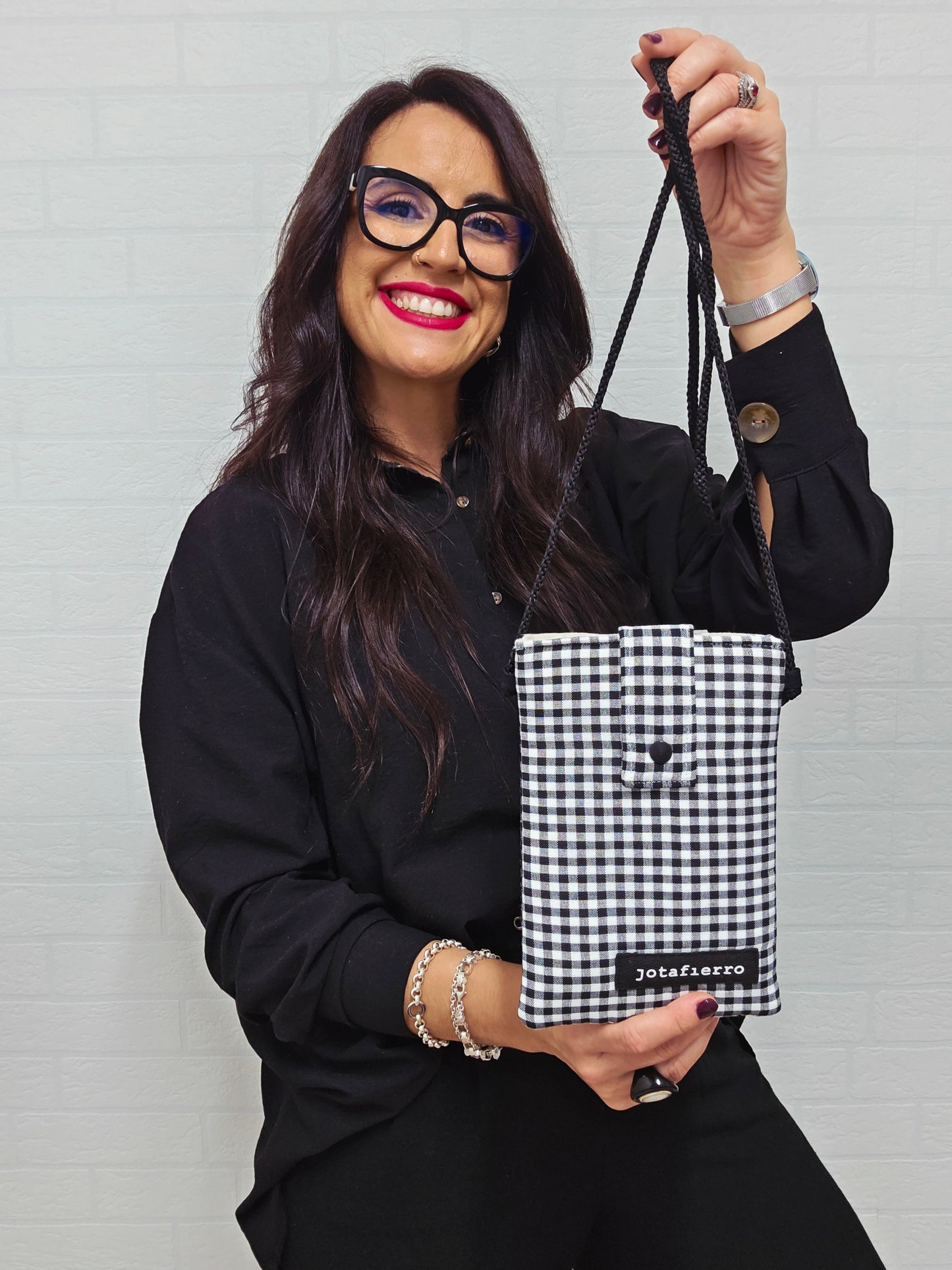 FUNDA MÓVIL VICHY NEGRO