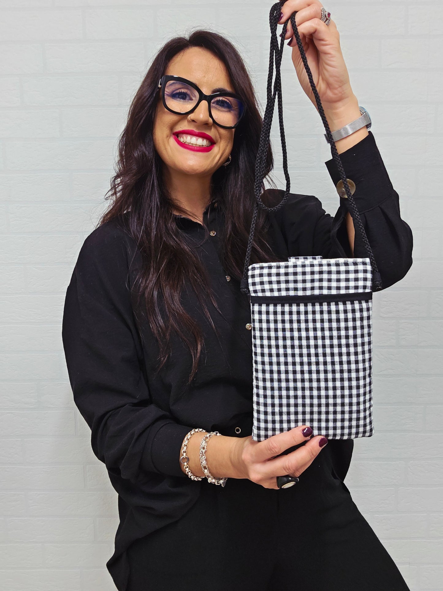 FUNDA MÓVIL VICHY NEGRO