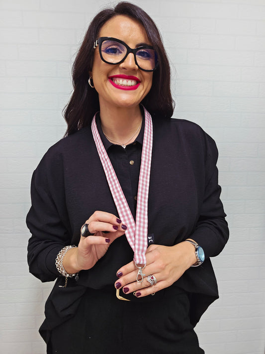 LANYARD VICHY ROSA EMPOLVADO