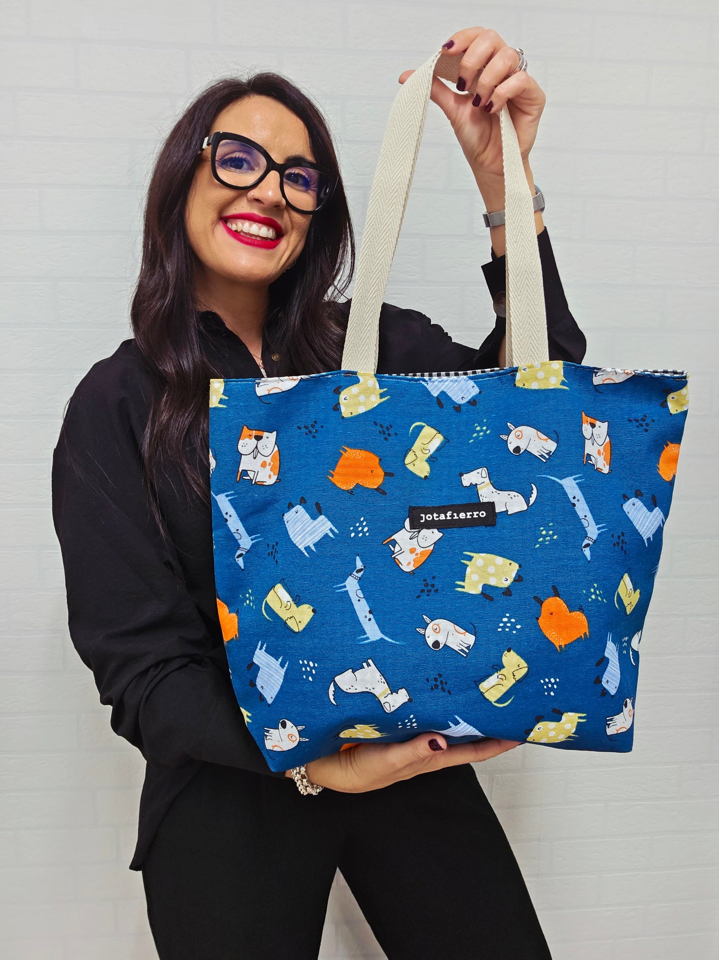 BOLSA REVERSIBLE PERRITOS TURQUESA