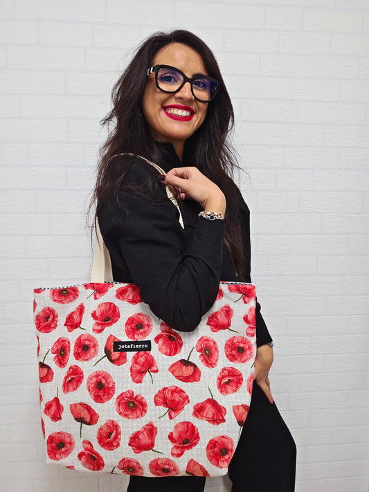 BOLSA REVERSIBLE RED POPPY