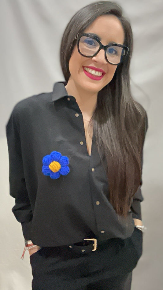 BROCHE FLOR AZUL CLEIN