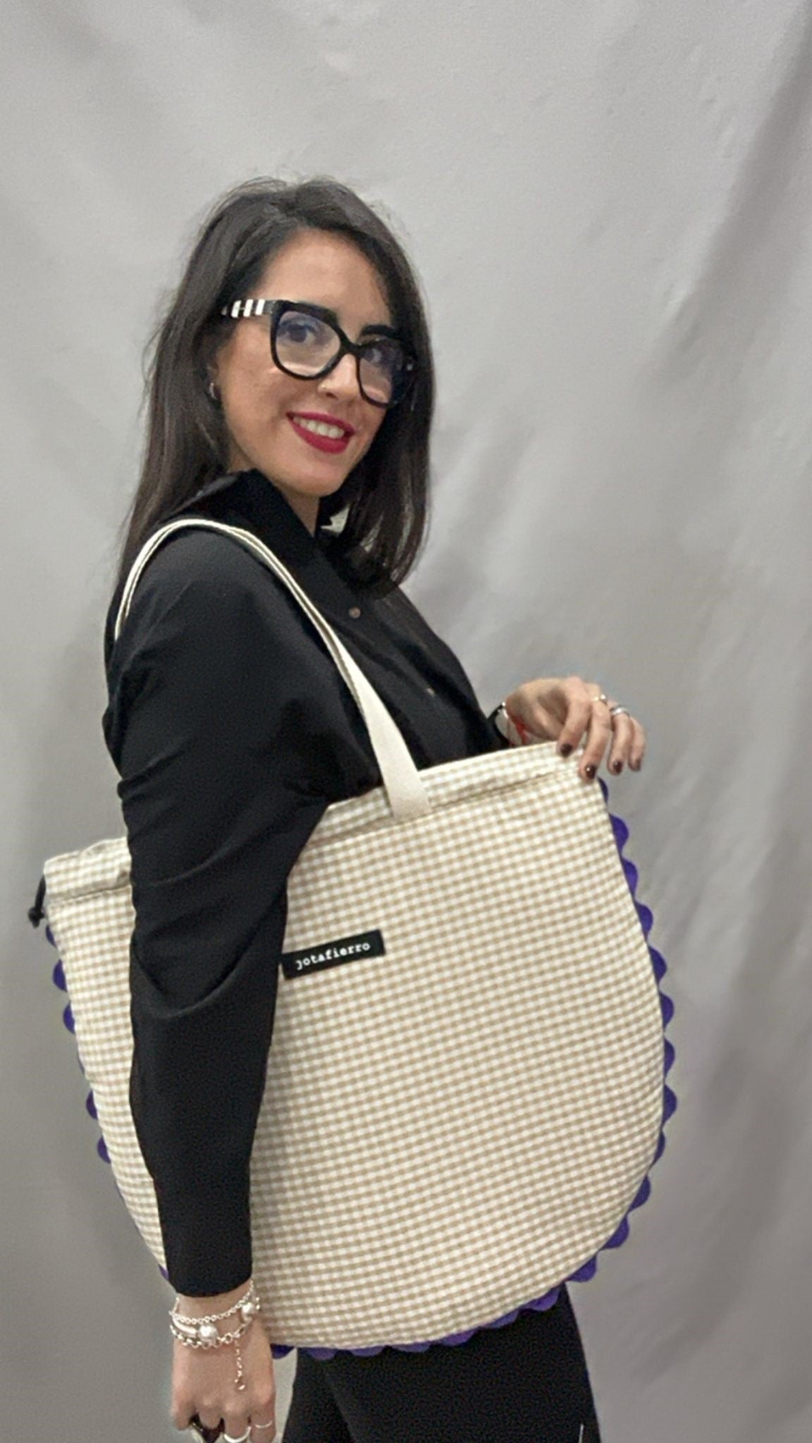 TOTE ASTROLOGÍA BEIGE-LILA