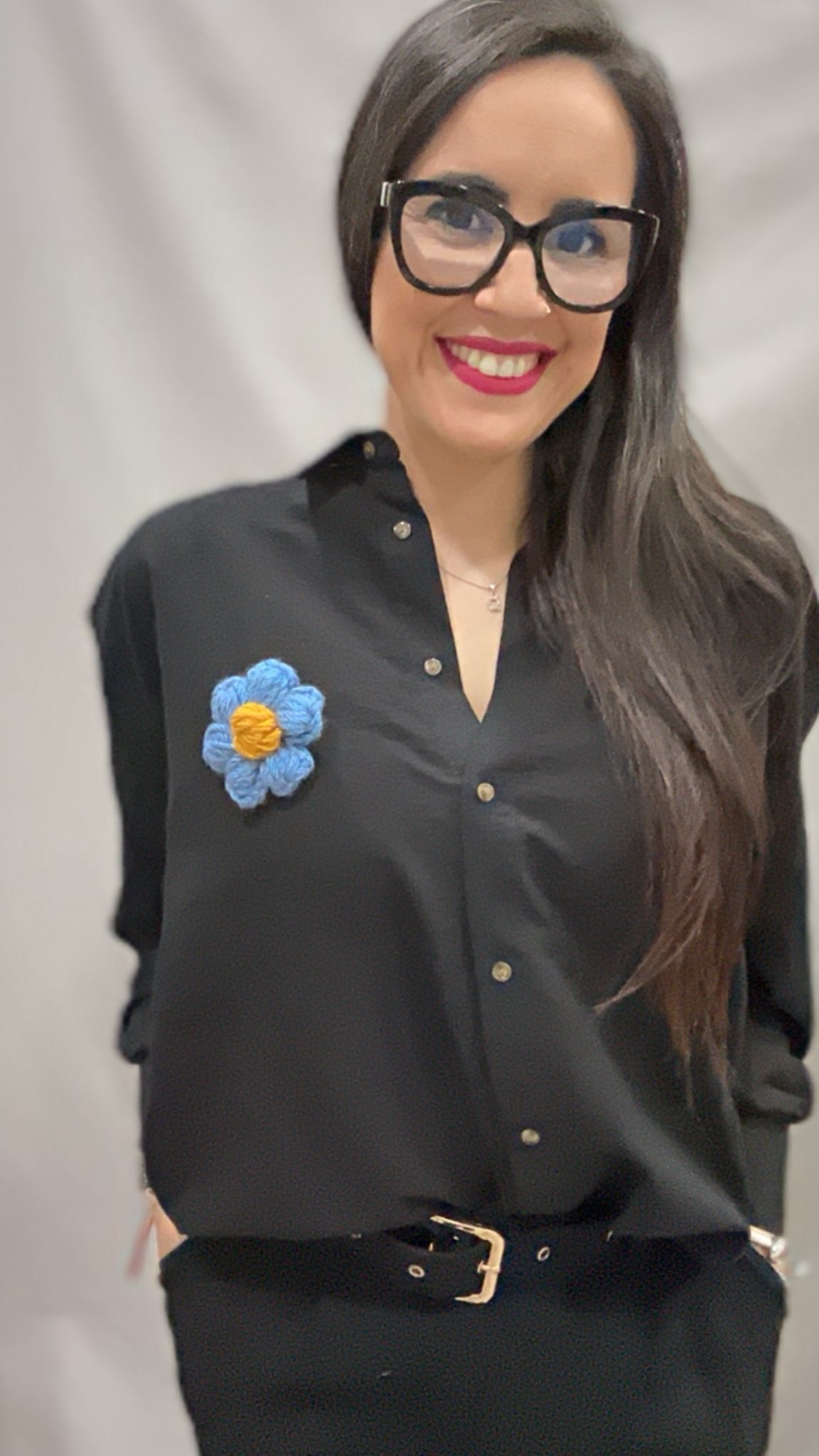 BROCHE FLOR AZUL AZAFATA