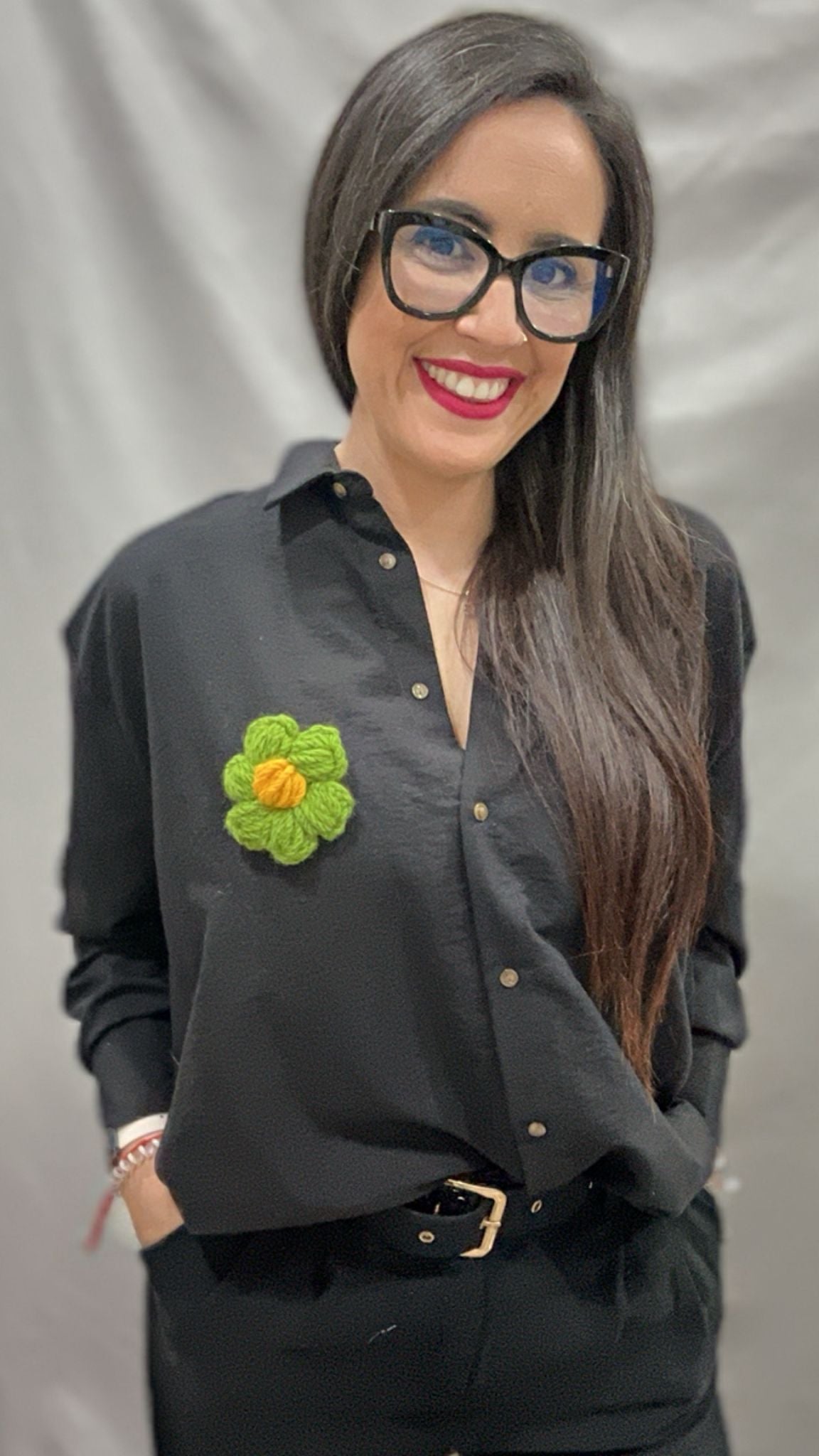 BROCHE FLOR VERDE