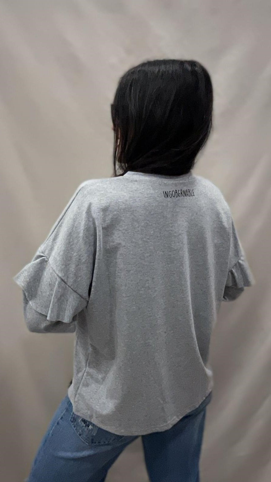 SUDADERA INGOBERNABLE VOLANTE GRIS L/XL