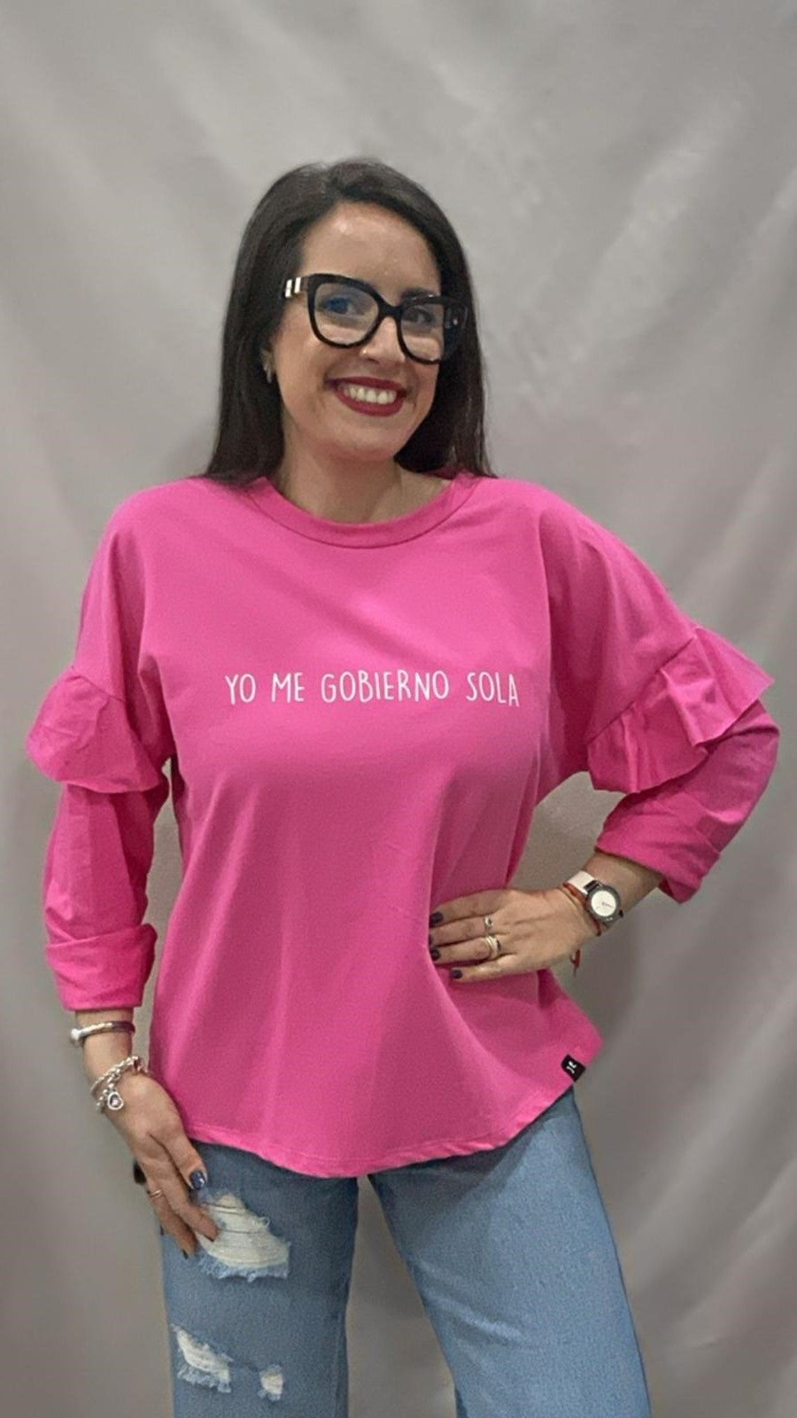 SUDADERA INGOBERNABLE VOLANTE ROSA L/XL