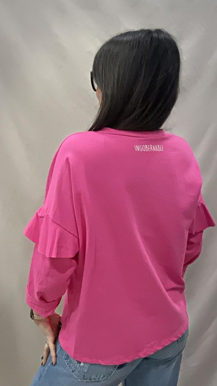 SUDADERA INGOBERNABLE VOLANTE ROSA L/XL