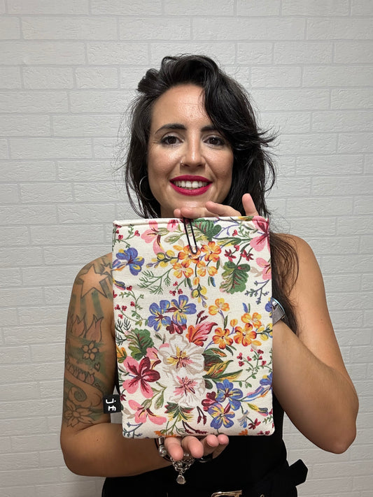 FUNDA DE LIBROS FLORES