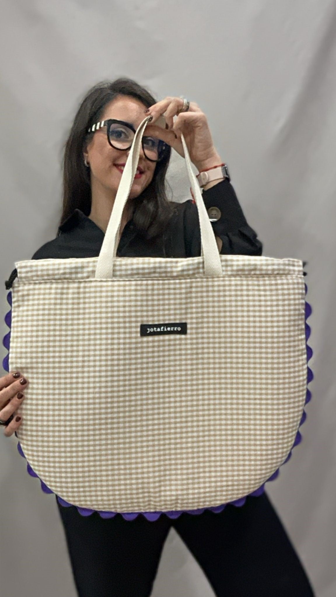 TOTE ASTROLOGÍA BEIGE-LILA