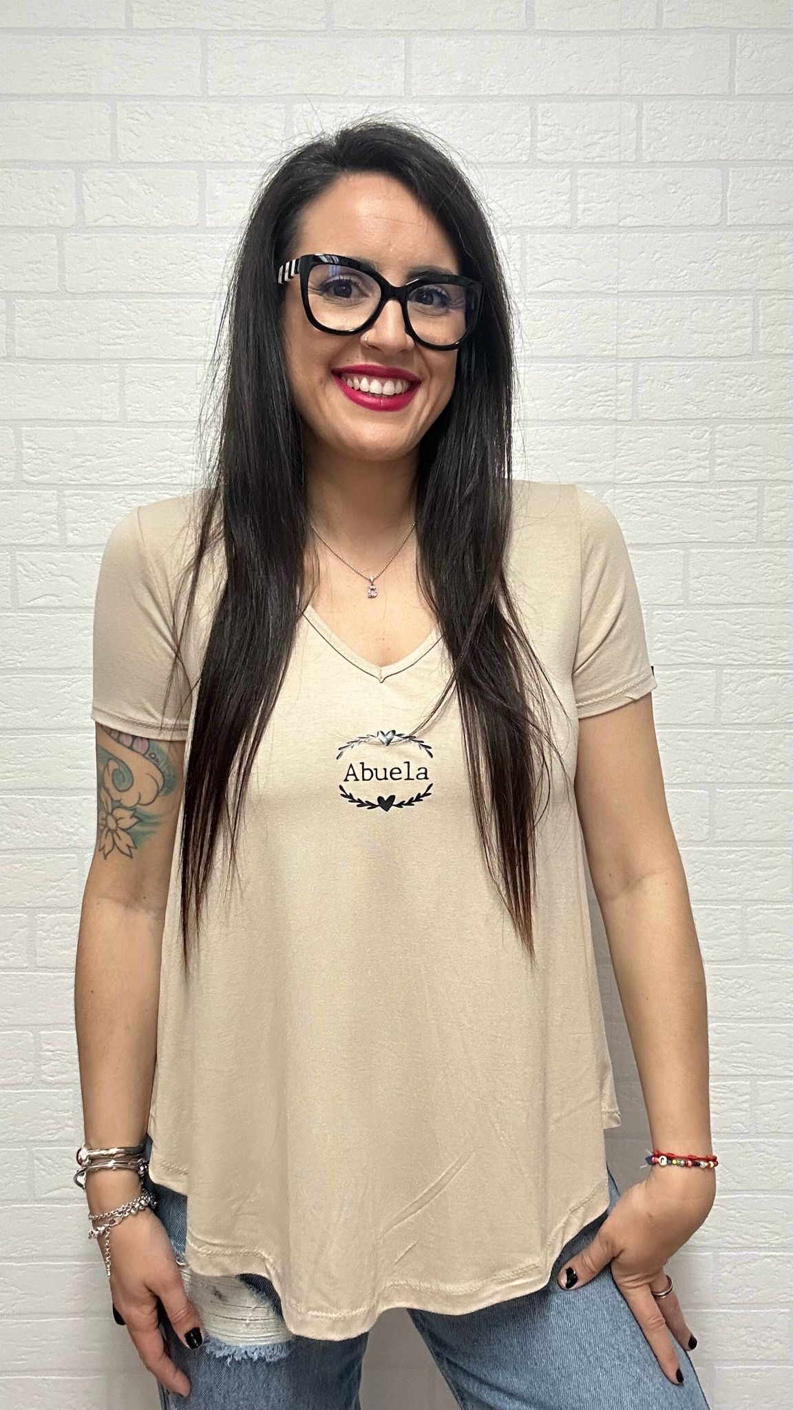 CAMISETA ABUELA BEIGE