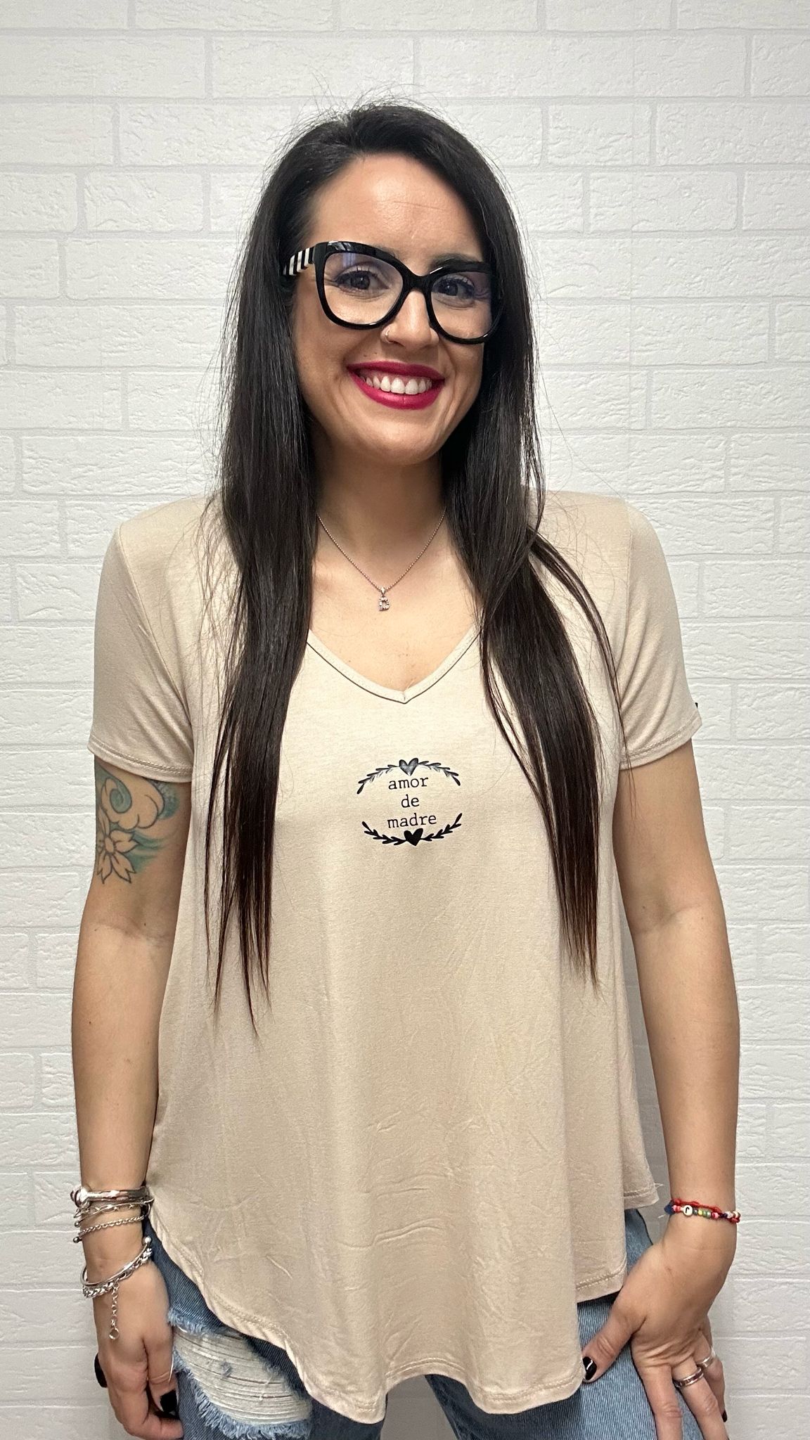 CAMISETA AMOR DE MADRE BEIGE