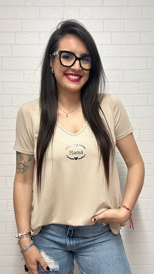 CAMISETA MAMÁ BEIGE