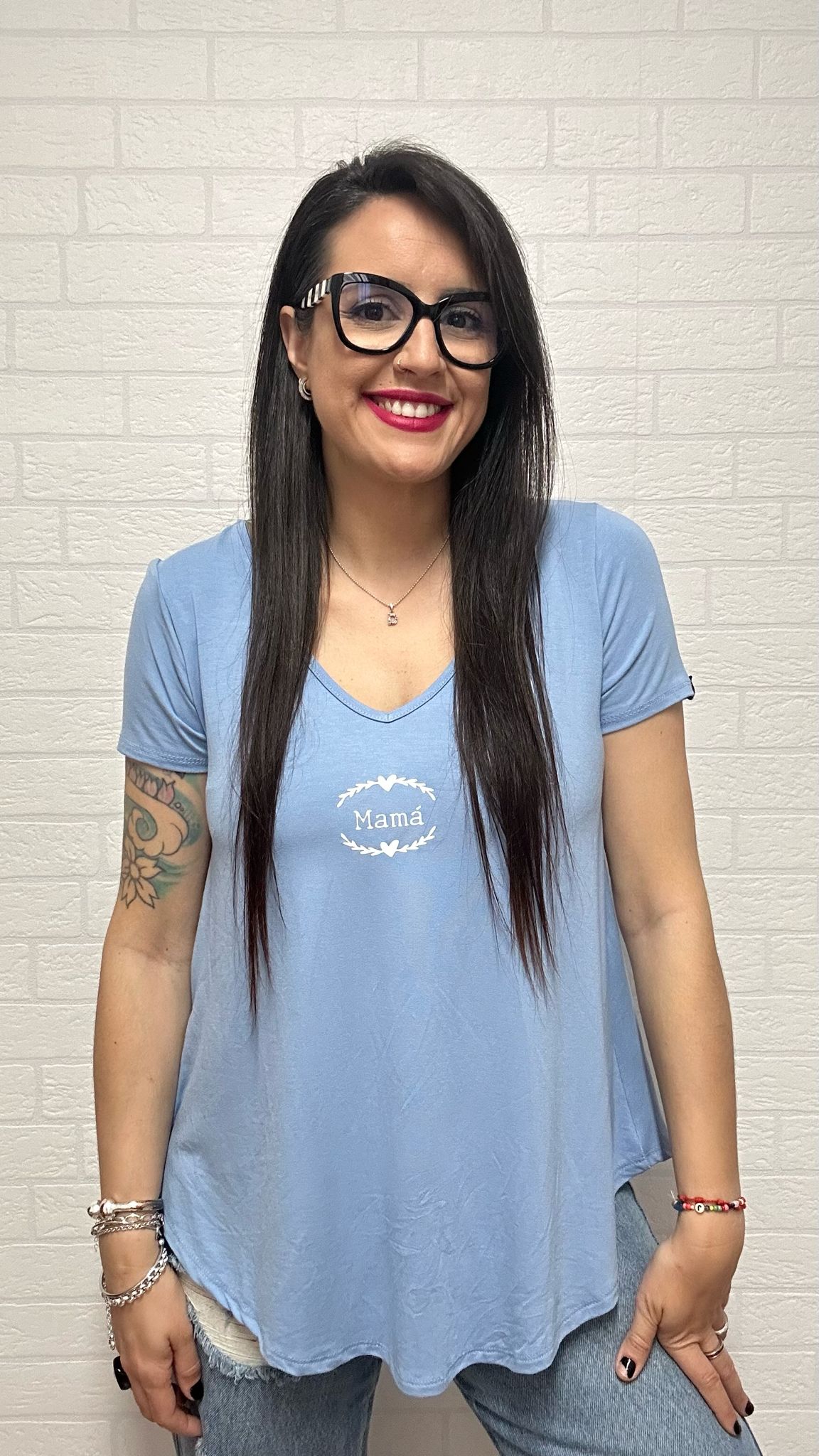 CAMISETA MAMÁ CELESTE