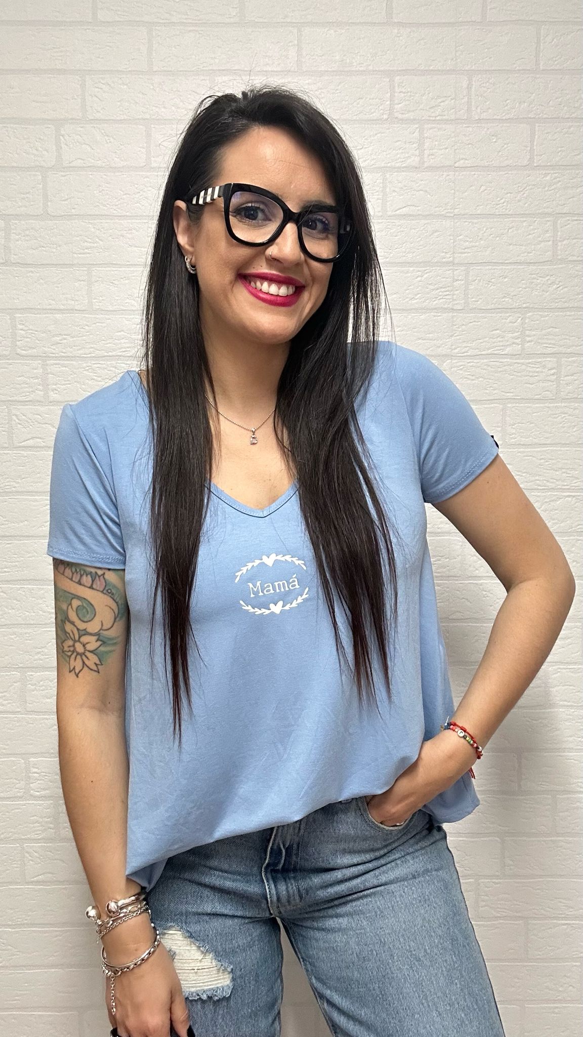 CAMISETA MAMÁ CELESTE