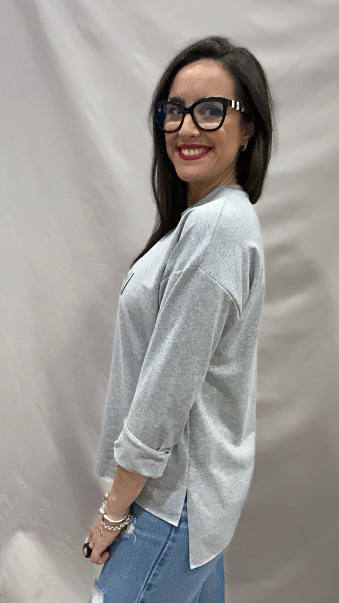 SUDADERA VALIENTE GRIS S/M