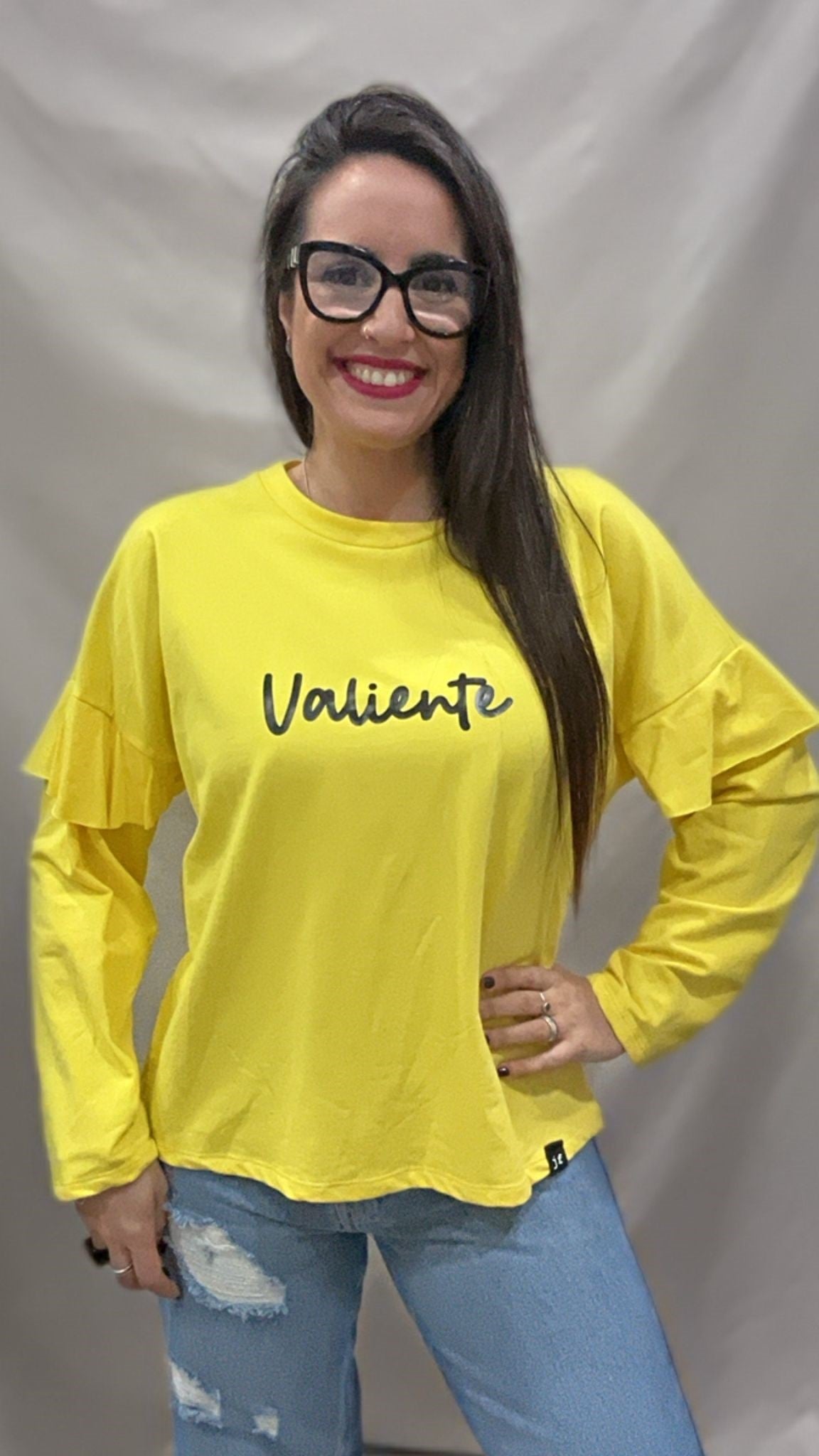 SUDADERA VALIENTE VOLANTE AMARILLA L/XL