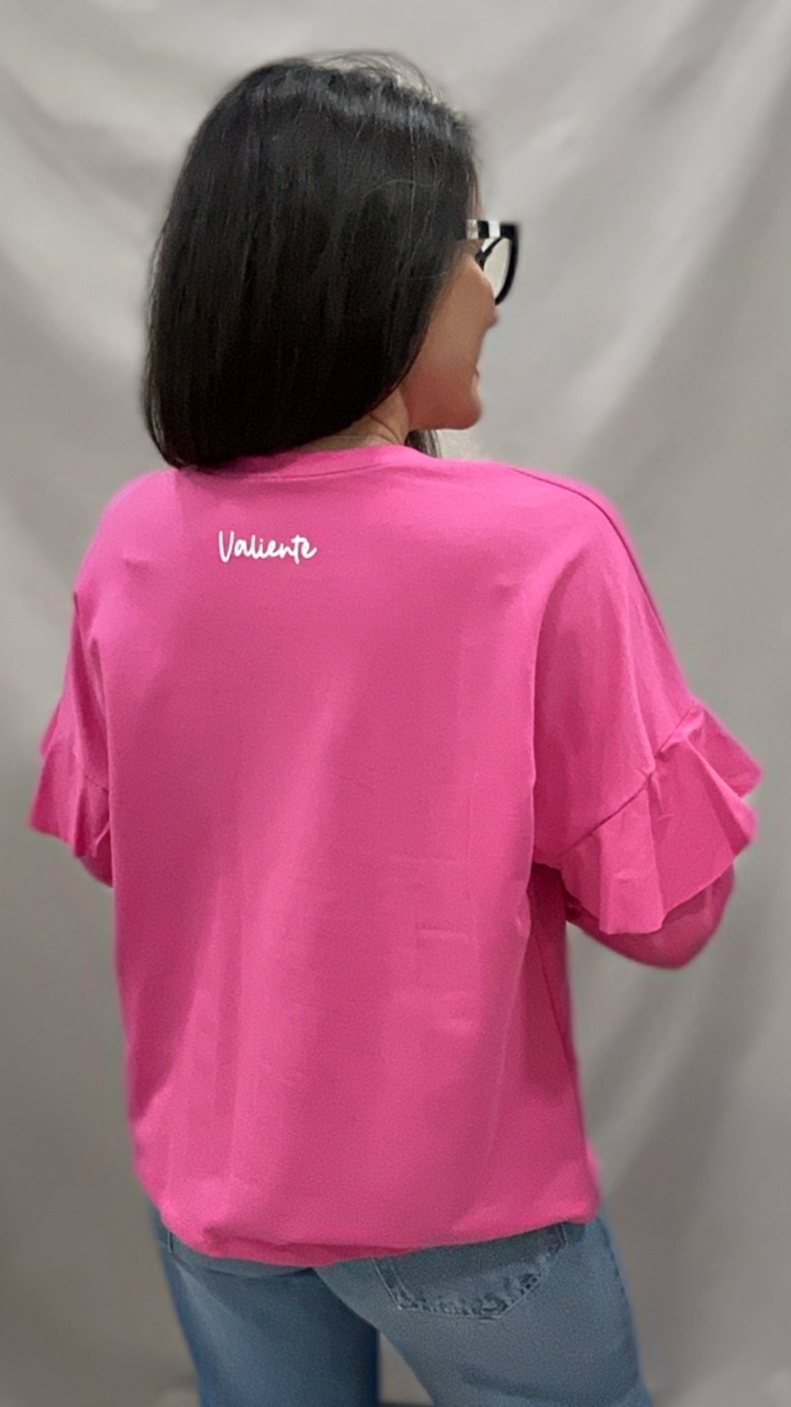 SUDADERA VALIENTE VOLANTE ROSA L/XL