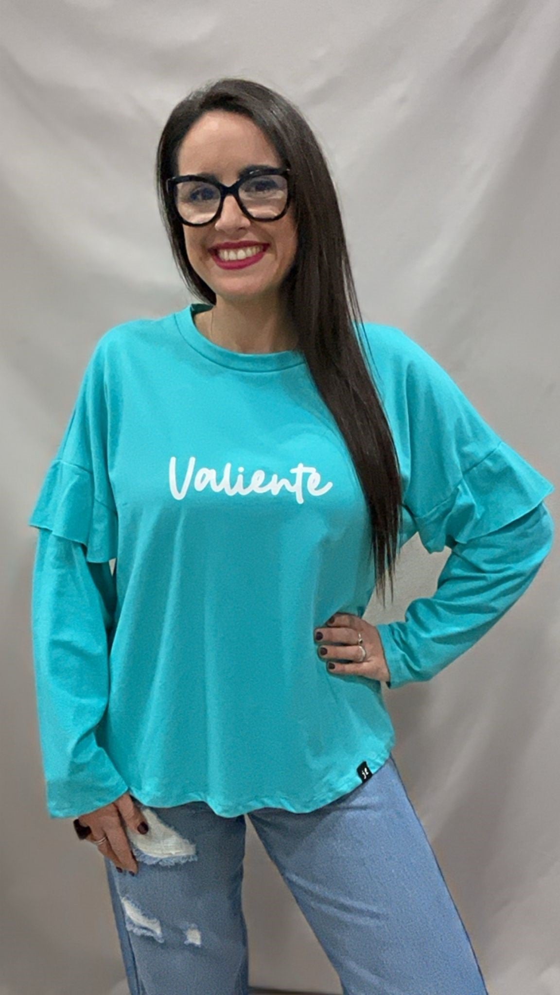 SUDADERA VALIENTE VOLANTE TURQUESA L/XL