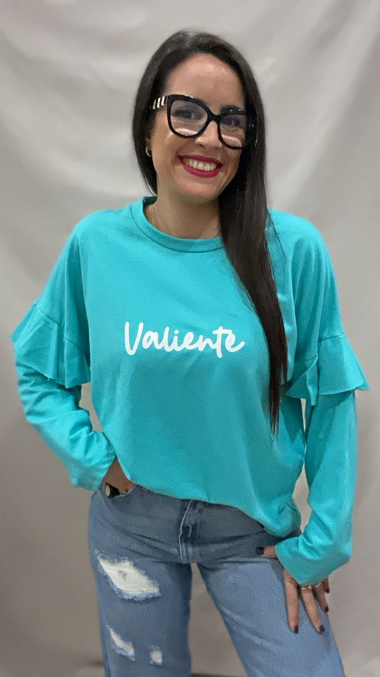 SUDADERA VALIENTE VOLANTE TURQUESA L/XL