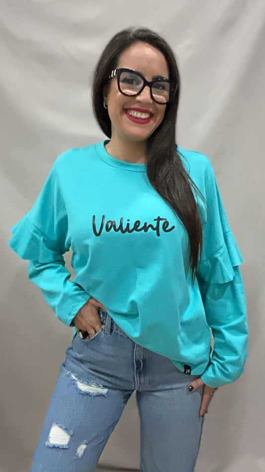 SUDADERA VALIENTE VOLANTE TURQUESA L/XL